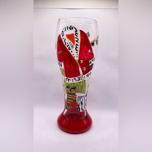 Lolita Festive Santa Glass Art with Red and Green